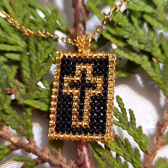 Beaded Cross Pendant - Picture 1 of 4